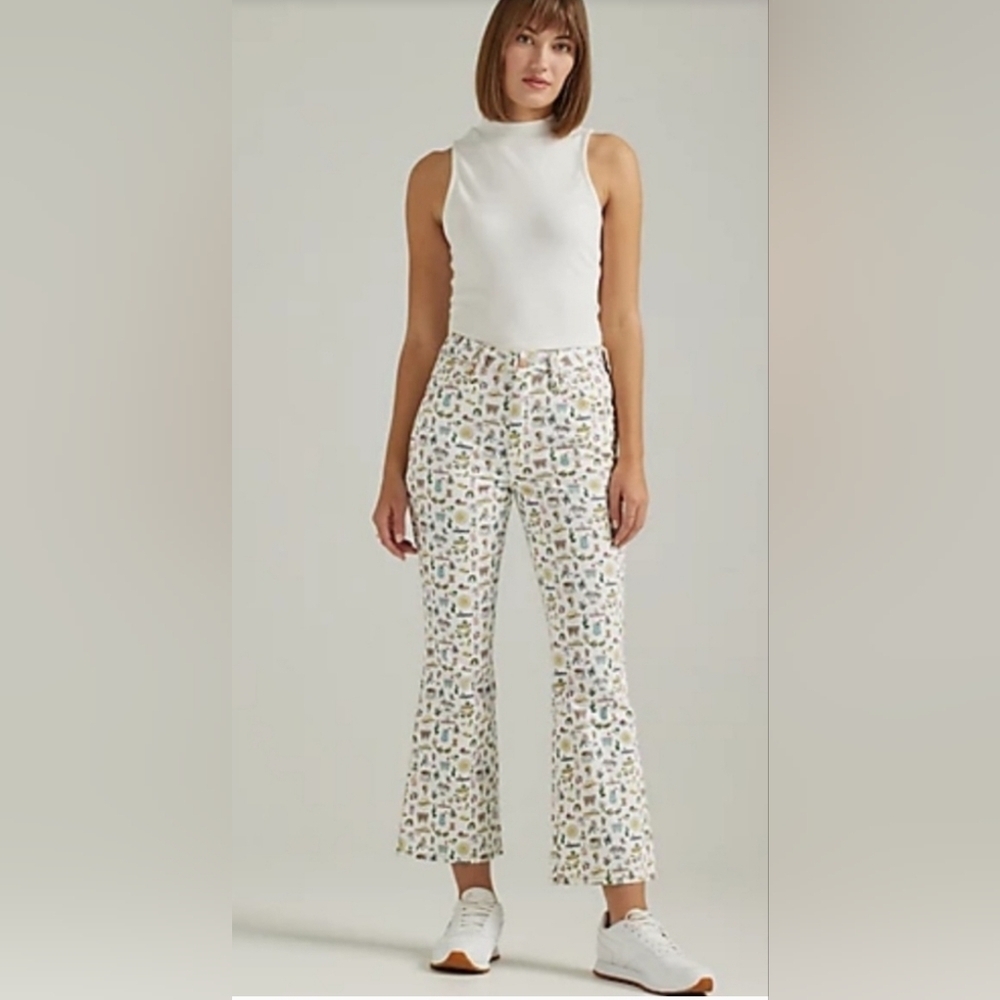 NWT Free People X Wrangler Life's Lemons High Rise Kick Flare Wrocks 672 - Picture 3 of 6